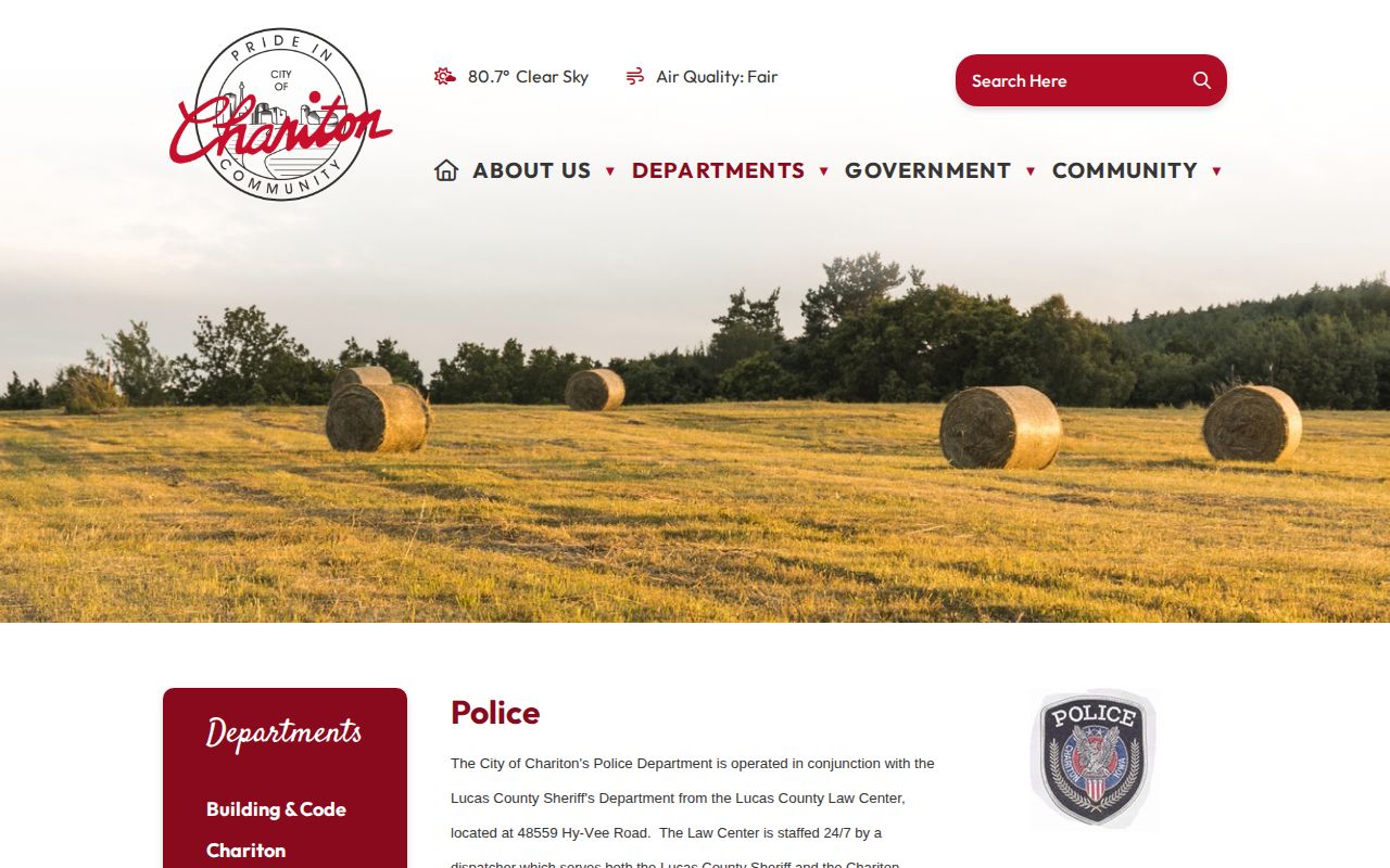 Chariton Police Department arrest-record information page